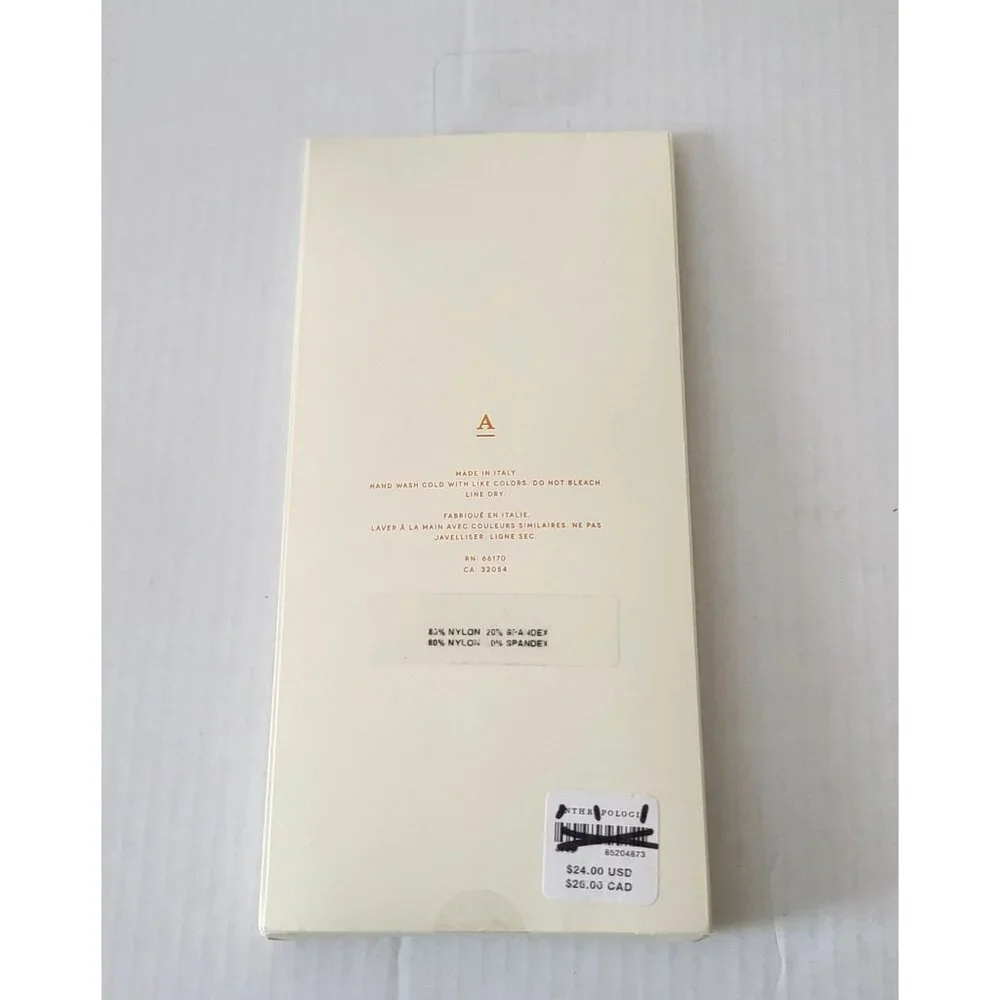 by Anthropologie Sheer Tights Sz L Ivory Womens Made in Italy Classic Dressy NEW